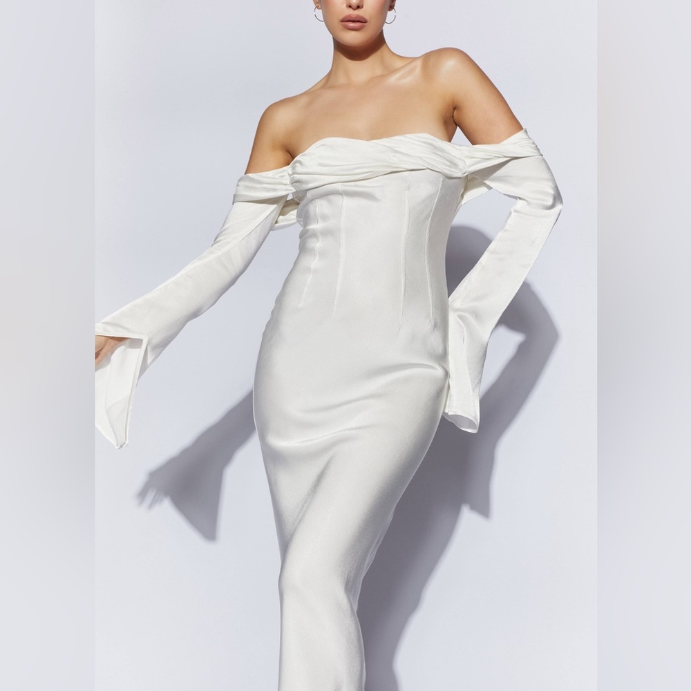 Meshki Giselle off the shoulder cowl neck maxi dress
